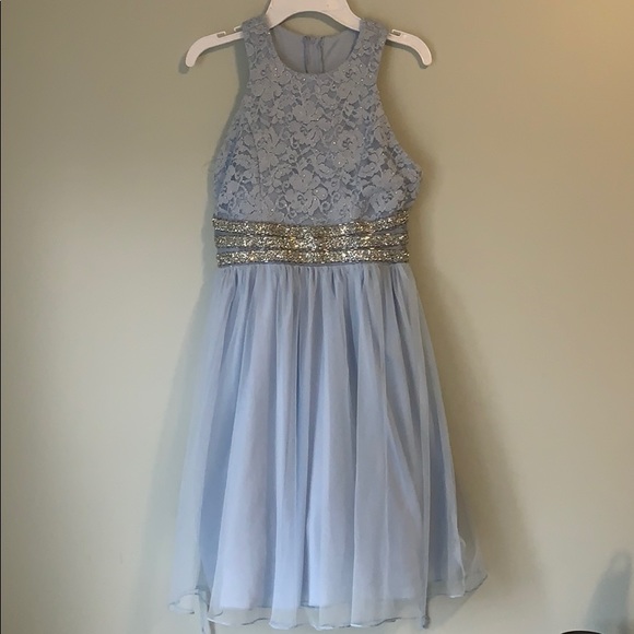Dillard’s Blue Sparkly Tulle Dress - Picture 1 of 3